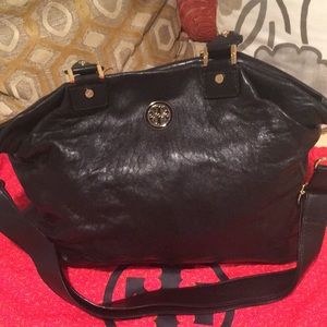 Black leather Tory Burch handbag
